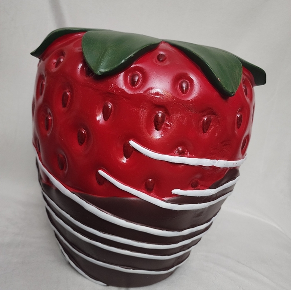 Strawberry Chocolate Ceramic Accent LARGE STOOL 17
